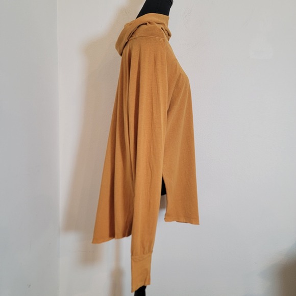 We the Free Large Long Sleeve Mustard Brown Cotton Mockneck Oversize OB1235140 - Picture 3 of 13